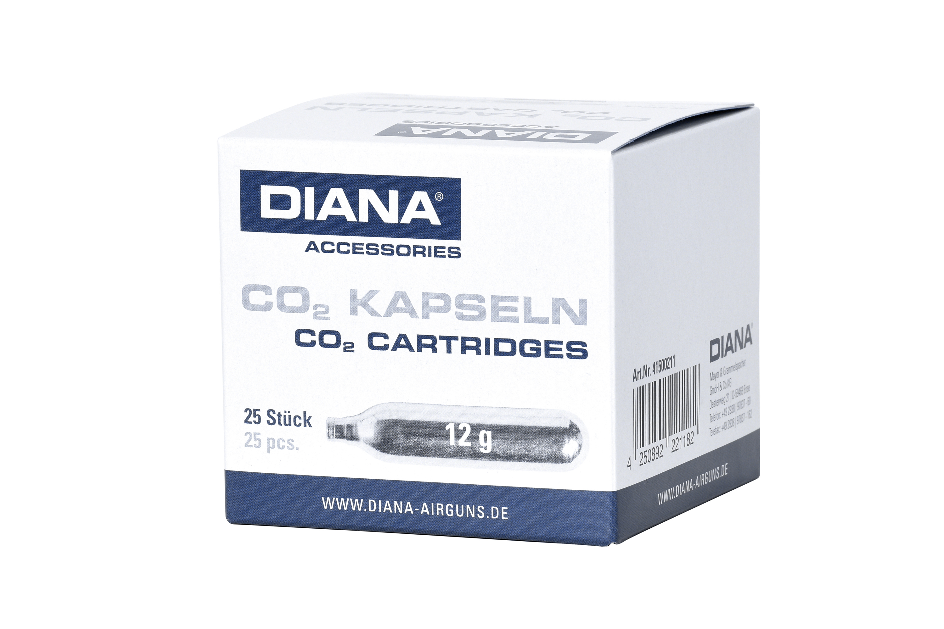 DIANA Co2 Kapseln | 12 g | 25 Stück DIANA Co2 Kapseln | 12 g | 25 Stück