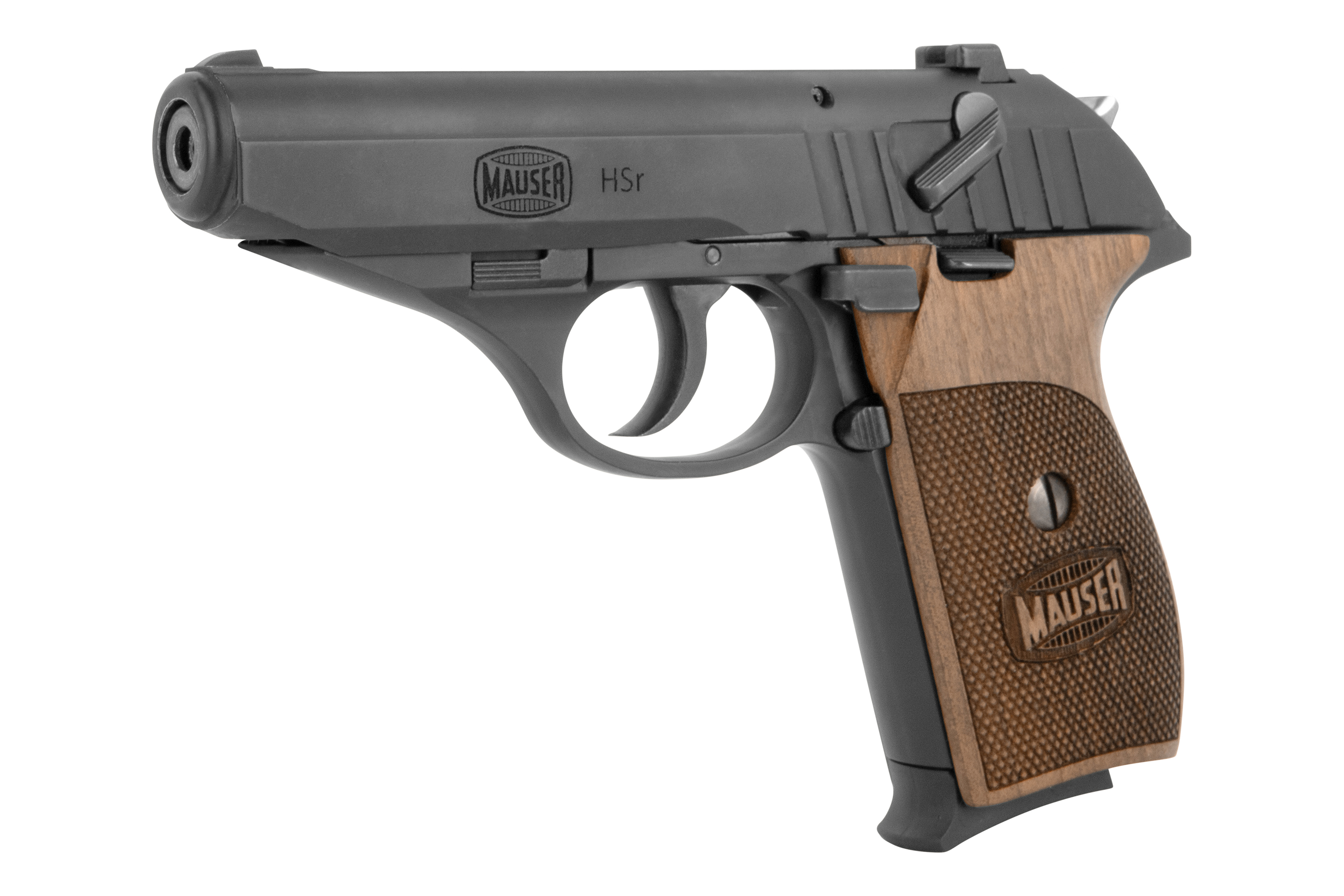 Mauser HSr mit Walnuss-Holzgriffschalen .22lr HV - Selbstladepistole