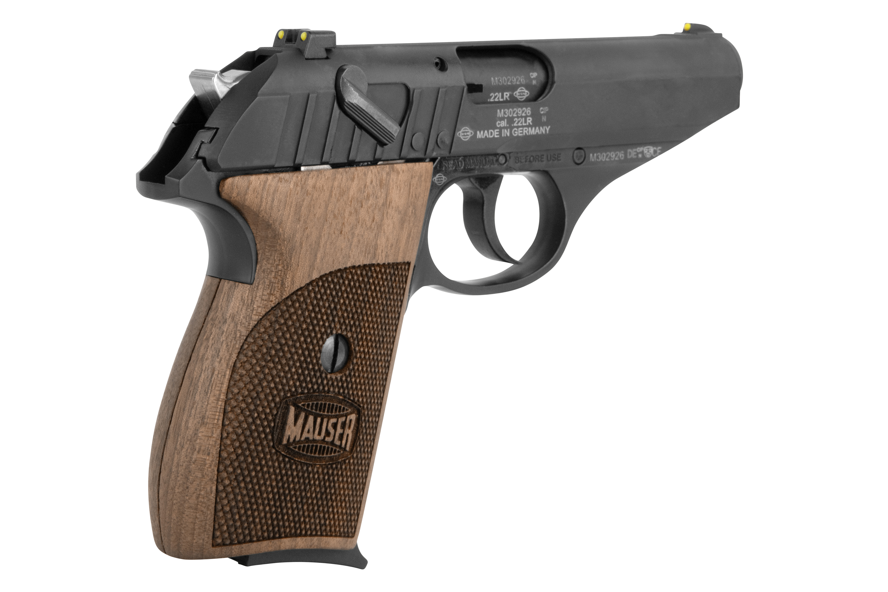 Mauser HSr mit Walnuss-Holzgriffschalen .22lr HV - Selbstladepistole